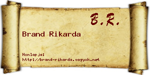 Brand Rikarda névjegykártya